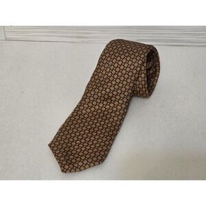 Tom‎ James 100% Silk Necktie Orange Blue Geometric Tie